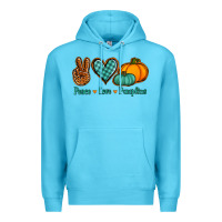 Ocean Blue peace love pumpkins Premium Hoodie - Jasminsmagicworld
