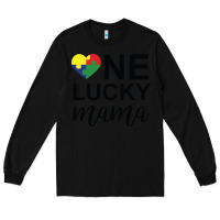 Black one lucky mama Long Sleeve Tee - CowhideDigitalArt