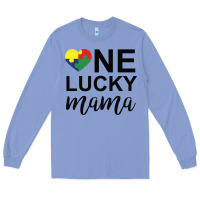 Colony Blue one lucky mama Long Sleeve Tee - CowhideDigitalArt