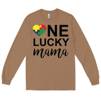 Toasted Coconut one lucky mama Long Sleeve Tee - CowhideDigitalArt