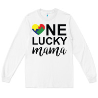 White one lucky mama Long Sleeve Tee - CowhideDigitalArt