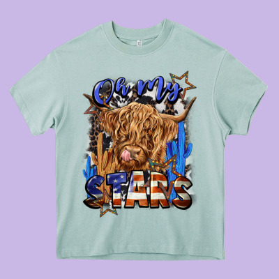 Oh My Stars Heavy Core Tee Designed By Cowgirlartshop