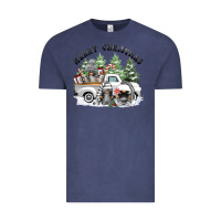 Vintage Denim merry christmas gnomies Vintage Tee - FaDigitalArtStudio