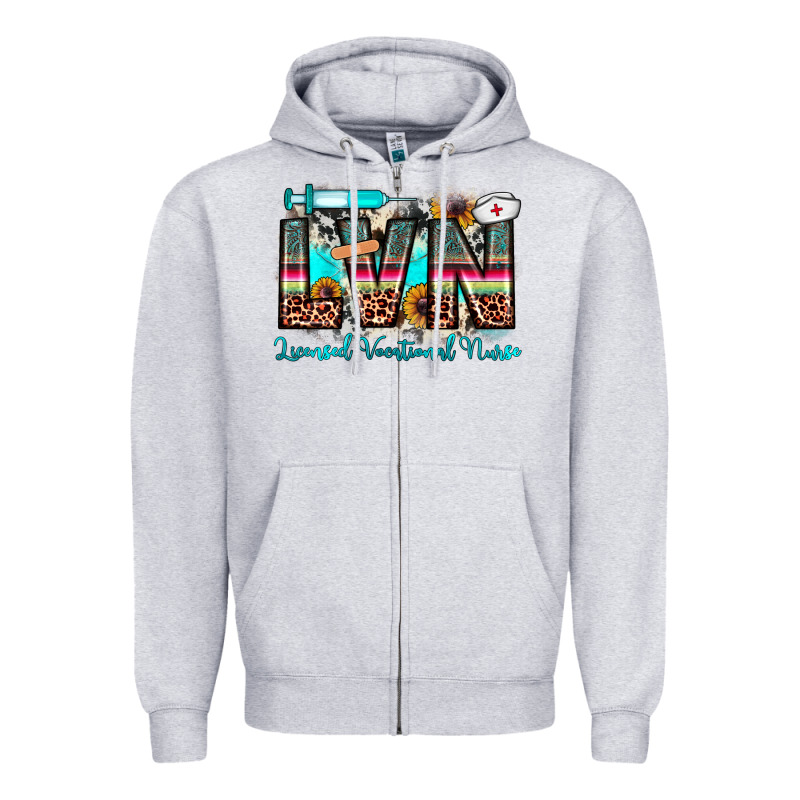 Lvn Licensed Vocational Nurse Zipper Hoodie by JahusDesignShop | Teevron