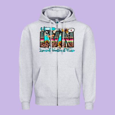 Lvn Licensed Vocational Nurse Zipper Hoodie Designed By Jahusdesignshop