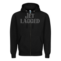 Black jet lagged cute world traveler & funny vacation pullover hoodie Zipper Hoodie - linhVisuals