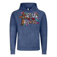 Vintage Denim jesus is my valentine Vintage Hoodie - CowhideDigitalArt