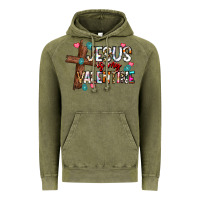 Vintage Olive jesus is my valentine Vintage Hoodie - CowhideDigitalArt