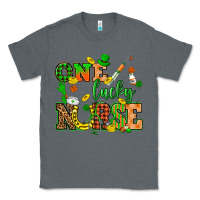 Charcoal Heather St. Patricks Day one lucky nurse Classic Tee - HowdyJamesFarm
