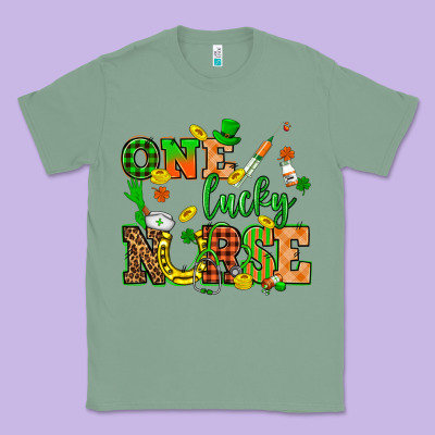 St. Patricks Day One Lucky Nurse Classic Tee Designed By Howdyjamesfarm