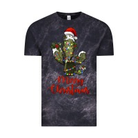 Cloud Black merry christmas cactus Vintage Tee - RanaPortraitStore