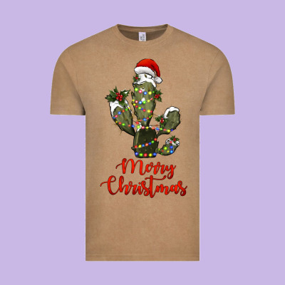 Merry Christmas Cactus Vintage Tee Designed By Ranaportraitstore