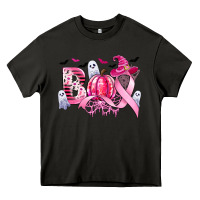 Boo Pink Pumpkin Witch Breast Cancer Heavy Core Tee | Teevron