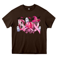 Chocolate Brown boo pink pumpkin witch breast cancer Heavy Core Tee - CowGirlArtShop