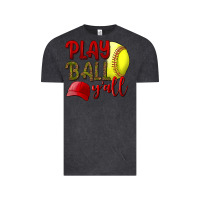 Vintage Black Play Ball Y'all Softball Vintage Tee - BundleAndBundleShop