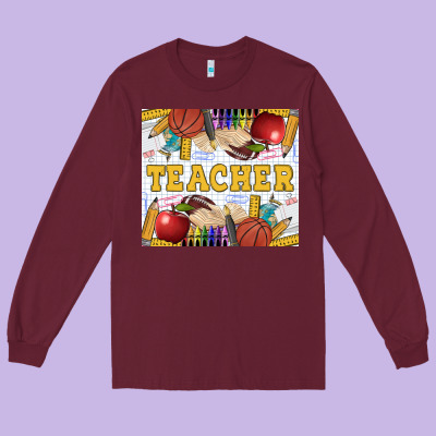 Teacher Long Sleeve Tee Designed By Lillyallendesigns