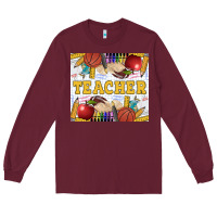 Burgundy Teacher Long Sleeve Tee - LillyAllenDesigns