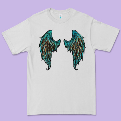Turquoise Leopard Wings Premium Tee Designed By Ranaportraitstore