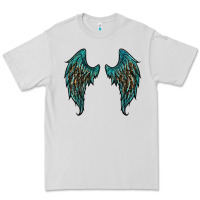 Dove Grey turquoise leopard wings Premium Tee - RanaPortraitStore