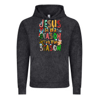 Vintage Black jesus is the reason for the season Vintage Hoodie - CowhideDigitalArt