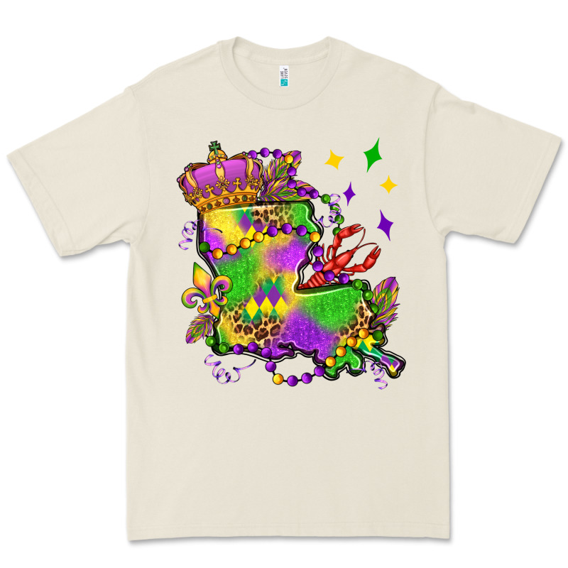 Louisiana Map Mardi Gras Olivia Premium Tee by OliviaCreatesArt | Teevron