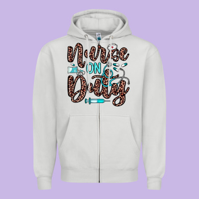 Nurse On Duty Zipper Hoodie Designed By Jahusdesignshop