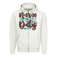 Oatmeal Heather nurse on duty Zipper Hoodie - JahusDesignShop