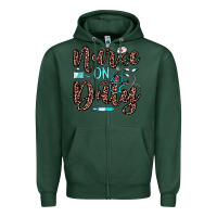Sports Green nurse on duty Zipper Hoodie - JahusDesignShop