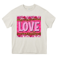 Cream Love Valentine's day tumbler Heavy Core Tee - HowdyJamesFarm
