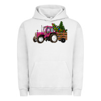 Pigment Lunar Rock Pink Christmas Farm Tractor Urban Hoodie - RanaPortraitStore