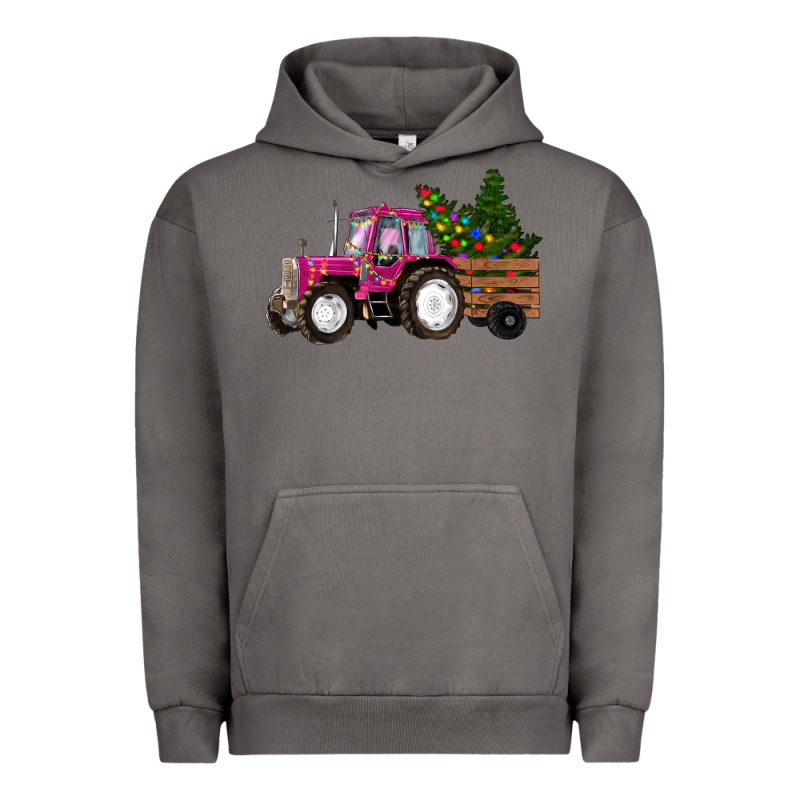 Pink Christmas Farm Tractor Urban Hoodie by RanaPortraitStore | Teevron