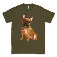 Army Green french bulldog Classic Tee - Artiststas