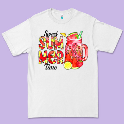 Sweet Summer Time Waterolor Premium Tee Designed By Cowcowdesign