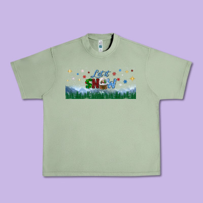 Let It Snow Libbey Glass Urban Heavy Tee Designed By Bundleandbundleshop