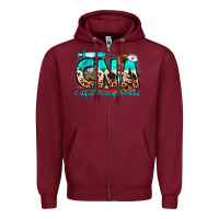 Burgundy cna certified nursing assistant Zipper Hoodie - JahusDesignShop