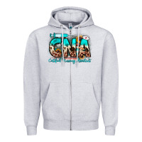 Heather Grey cna certified nursing assistant Zipper Hoodie - JahusDesignShop