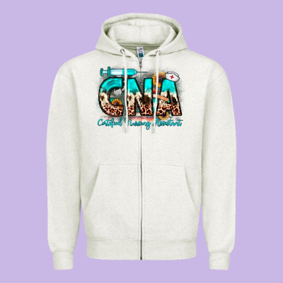 Cna Certified Nursing Assistant Zipper Hoodie Designed By Jahusdesignshop