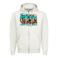 Oatmeal Heather cna certified nursing assistant Zipper Hoodie - JahusDesignShop