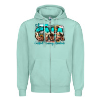 Seafoam cna certified nursing assistant Zipper Hoodie - JahusDesignShop