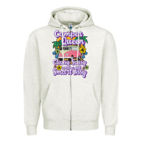 Oatmeal Heather camp camping camper queen classy sassy and a bit smart assycamper camp Zipper Hoodie - linhVisuals
