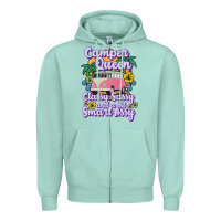 Seafoam camp camping camper queen classy sassy and a bit smart assycamper camp Zipper Hoodie - linhVisuals