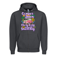 Smoke camp camping camper queen classy sassy and a bit smart assycamper camp Zipper Hoodie - linhVisuals