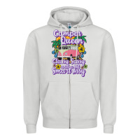 Dove Grey camp camping camper queen classy sassy and a bit smart assycamper camp Zipper Hoodie - linhVisuals