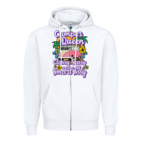 White camp camping camper queen classy sassy and a bit smart assycamper camp Zipper Hoodie - linhVisuals