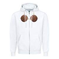 White coconut bra easy adult halloween tiki party costume t shirt Zipper Hoodie - linhVisuals
