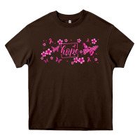 Chocolate Brown hope breast cancer butterfly Heavy Core Tee - Jasminsmagicworld