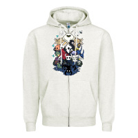 Oatmeal Heather hollow knight fan art Zipper Hoodie - linhVisuals