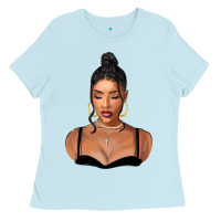 Baby Blue black woman Ladies Tee - FaDigitalArtStudio