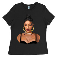 Black black woman Ladies Tee - FaDigitalArtStudio