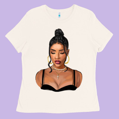 Black Woman Ladies Tee Designed By Fadigitalartstudio